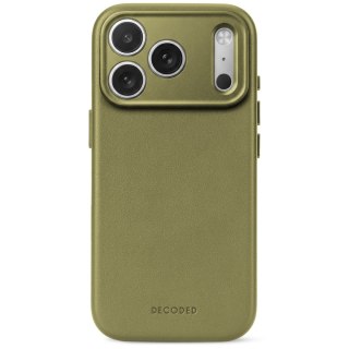 Decoded Leather Backcover - skórzane etui do iPhone 18 Pro Max / 17 Pro Max kompatybilne z MagSafe (moss green)