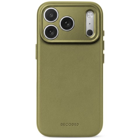 Decoded Leather Backcover - skórzane etui do iPhone 18 Pro Max / 17 Pro Max kompatybilne z MagSafe (moss green)