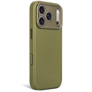 Decoded Leather Backcover - skórzane etui do iPhone 18 Pro Max / 17 Pro Max kompatybilne z MagSafe (moss green)