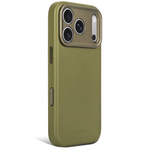 Decoded Leather Backcover - skórzane etui do iPhone 18 Pro Max / 17 Pro Max kompatybilne z MagSafe (moss green)