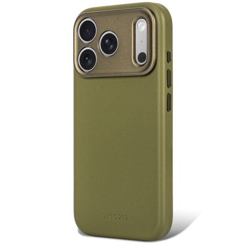 Decoded Leather Backcover - skórzane etui do iPhone 18 Pro Max / 17 Pro Max kompatybilne z MagSafe (moss green)