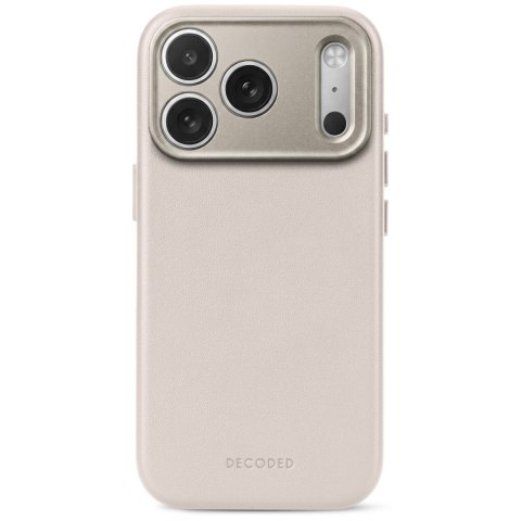 Decoded Leather Backcover - skórzane etui do iPhone 18 Pro Max / 17 Pro Max kompatybilne z MagSafe (taupe)