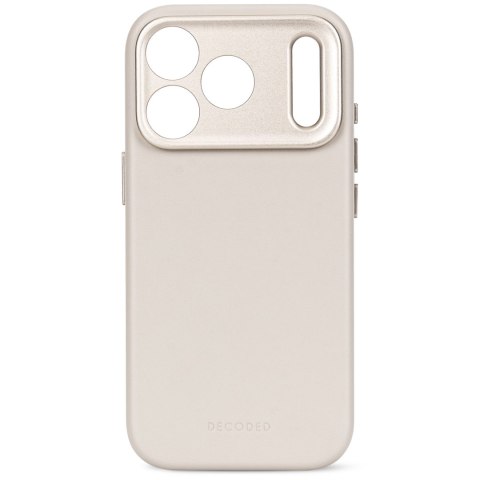 Decoded Leather Backcover - skórzane etui do iPhone 18 Pro Max / 17 Pro Max kompatybilne z MagSafe (taupe)