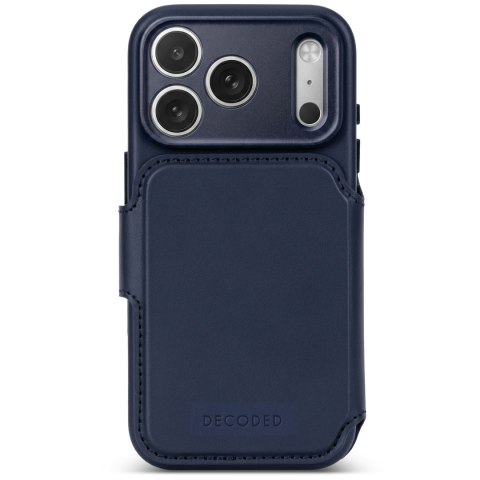 Decoded Leather Detachable Wallet - skórzane etui do iPhone 18 Pro / 17 Pro kompatybilne z MagSafe (midnight)