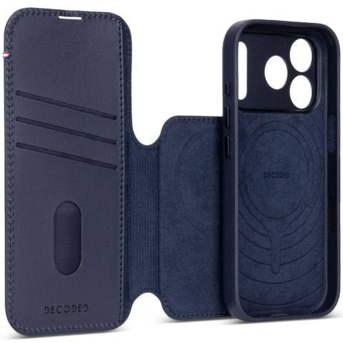 Decoded Leather Detachable Wallet - skórzane etui do iPhone 18 Pro / 17 Pro kompatybilne z MagSafe (midnight)