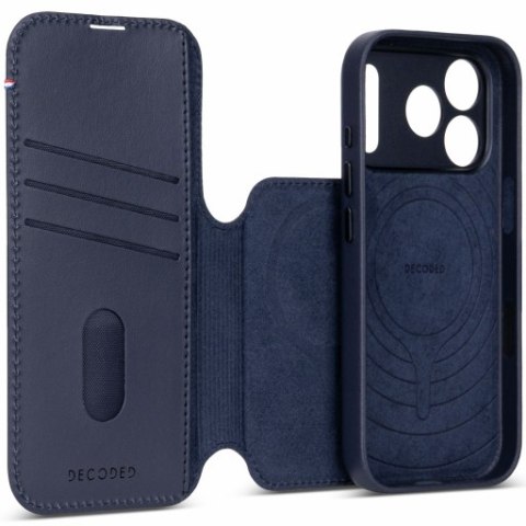 Decoded Leather Detachable Wallet - skórzane etui do iPhone 18 Pro / 17 Pro kompatybilne z MagSafe (midnight)