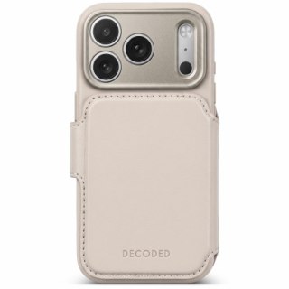 Decoded Leather Detachable Wallet - skórzane etui do iPhone 18 Pro / 17 Pro kompatybilne z MagSafe (taupe)