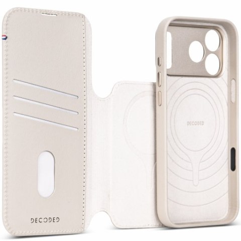 Decoded Leather Detachable Wallet - skórzane etui do iPhone 18 Pro / 17 Pro kompatybilne z MagSafe (taupe)