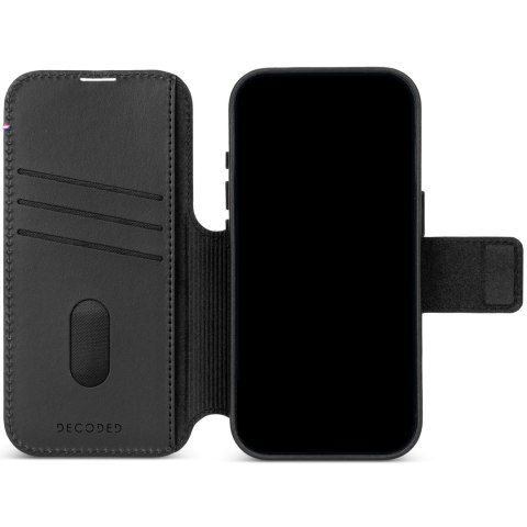 Decoded Leather Detachable Wallet - skórzane etui do iPhone 18 Pro Max / 17 Pro Max kompatybilne z MagSafe (black)