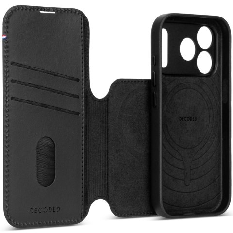 Decoded Leather Detachable Wallet - skórzane etui do iPhone 18 Pro Max / 17 Pro Max kompatybilne z MagSafe (black)