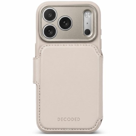 Decoded Leather Detachable Wallet - skórzane etui do iPhone 18 Pro Max / 17 Pro Max kompatybilne z MagSafe (taupe)