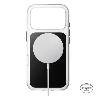 NOMAD Clear Leather Case - etui do iPhone 18 Pro / 17 Pro kompatybilne z MagSafe, skóra Horween (black)