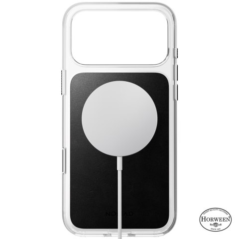 NOMAD Clear Leather Case - etui do iPhone 18 Pro Max / 17 Pro Max kompatybilne z MagSafe, skóra Horween (black)