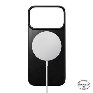 NOMAD Magnetic Leather Back - nakładka magnetyczna na iPhone 18 Pro / 17 Pro kompatybilna z MagSafe, skóra Horween (black)