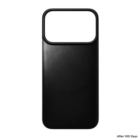 NOMAD Magnetic Leather Back - nakładka magnetyczna na iPhone 18 Pro / 17 Pro kompatybilna z MagSafe, skóra Horween (black)