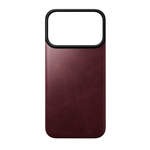 NOMAD Magnetic Leather Back - nakładka magnetyczna na iPhone 18 Pro / 17 Pro kompatybilna z MagSafe, skóra Horween (burgundy)