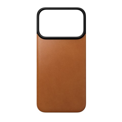 NOMAD Magnetic Leather Back - nakładka magnetyczna na iPhone 18 Pro / 17 Pro kompatybilna z MagSafe, skóra Horween (saddle)