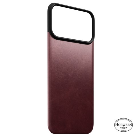 NOMAD Magnetic Leather Back - nakładka magnetyczna na iPhone 18 Pro Max / 17 Pro Max kompatybilna z MagSafe, skóra Horween (burg
