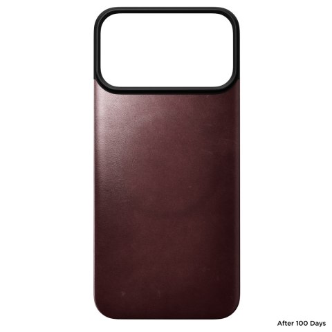 NOMAD Magnetic Leather Back - nakładka magnetyczna na iPhone 18 Pro Max / 17 Pro Max kompatybilna z MagSafe, skóra Horween (burg
