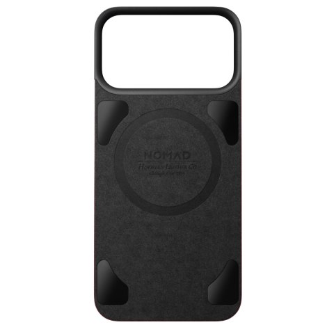 NOMAD Magnetic Leather Back - nakładka magnetyczna na iPhone 18 Pro Max / 17 Pro Max kompatybilna z MagSafe, skóra Horween (burg