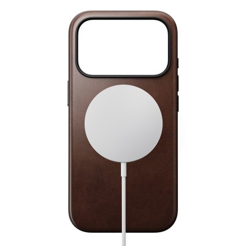 NOMAD Modern Leather Case - etui do iPhone 18 Pro / 17 Pro kompatybilne z MagSafe, skóra Horween (rustic brown)