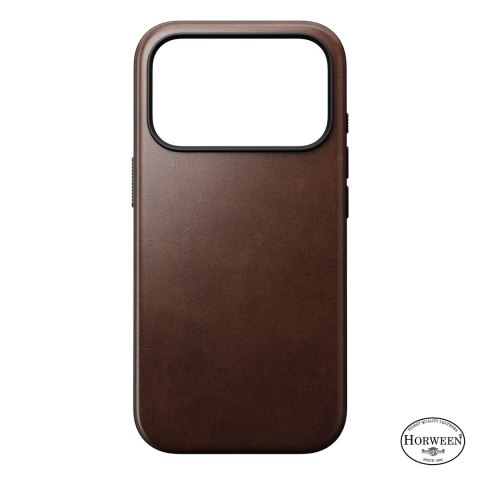 NOMAD Modern Leather Case - etui do iPhone 18 Pro / 17 Pro kompatybilne z MagSafe, skóra Horween (rustic brown)