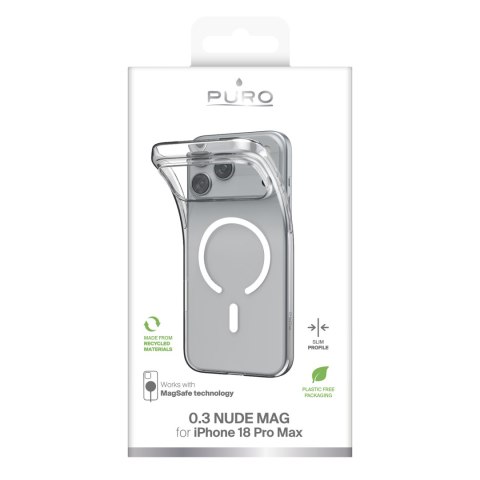 Puro 0.3 Nude Mag - etui do iPhone 18 Pro Max / 17 Pro Max kompatybilne z MagSafe (transparent)