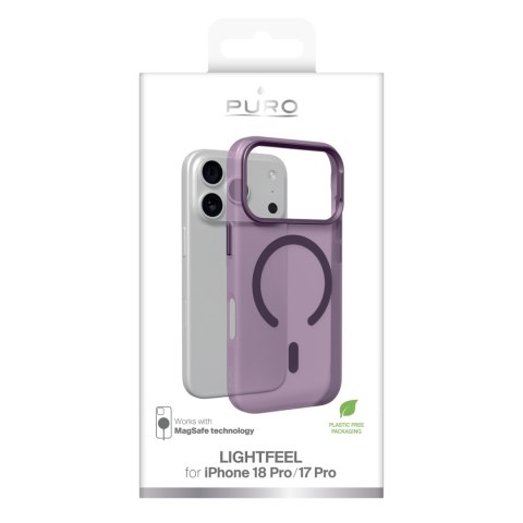 Puro Lightfeel - etui do iPhone 18 Pro / 17 Pro kompatybilne z MagSafe (deep cherry)
