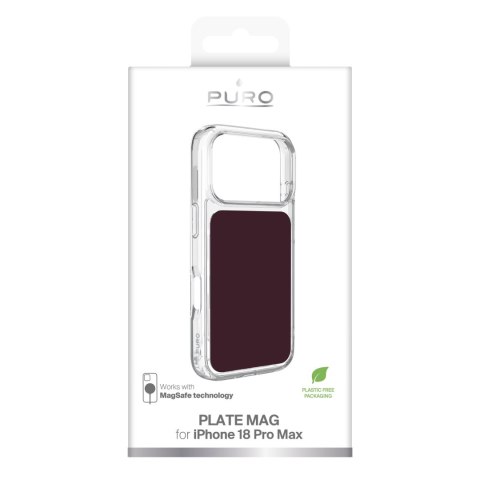 Puro Plate Mag - etui do iPhone 18 Pro Max / 17 Pro Max kompatybilne z MagSafe (deep cherry)