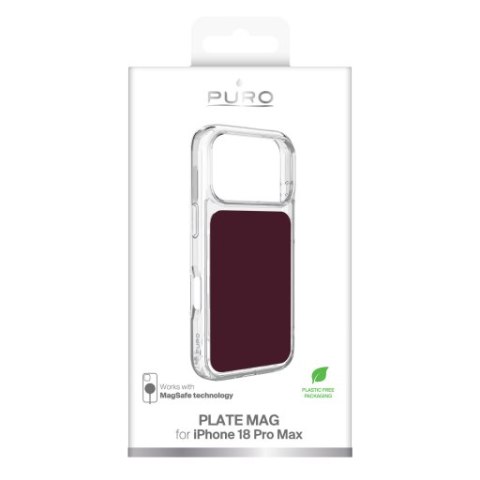 Puro Plate Mag - etui do iPhone 18 Pro Max / 17 Pro Max kompatybilne z MagSafe (deep cherry)