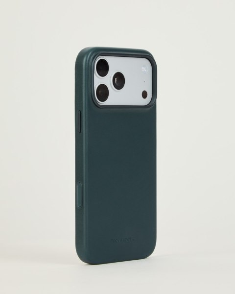Troubadour Leather Case - etui skórzane do iPhone 18 Pro Max / 17 Pro Max kompatybilne z MagSafe (obsidian green)
