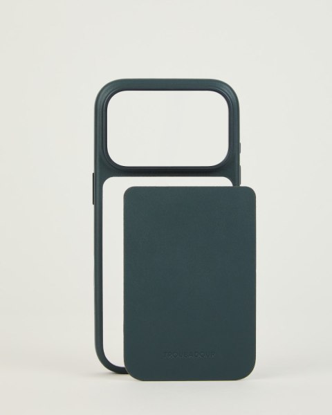 Troubadour Modular Leather Case - etui skórzane do iPhone 18 Pro / 17 Pro kompatybilne z MagSafe (obsidian green)