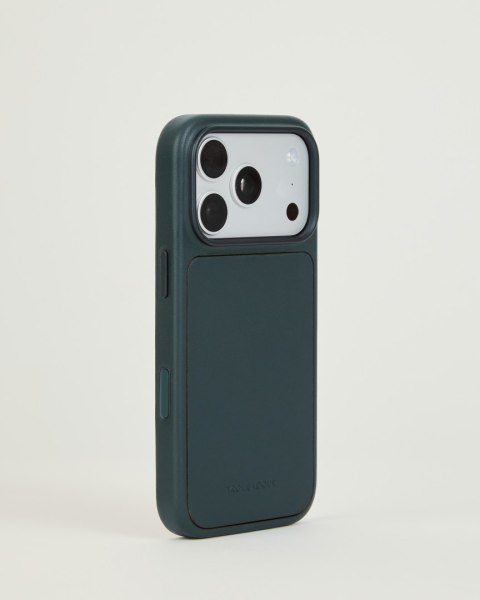 Troubadour Modular Leather Case - etui skórzane do iPhone 18 Pro / 17 Pro kompatybilne z MagSafe (obsidian green)