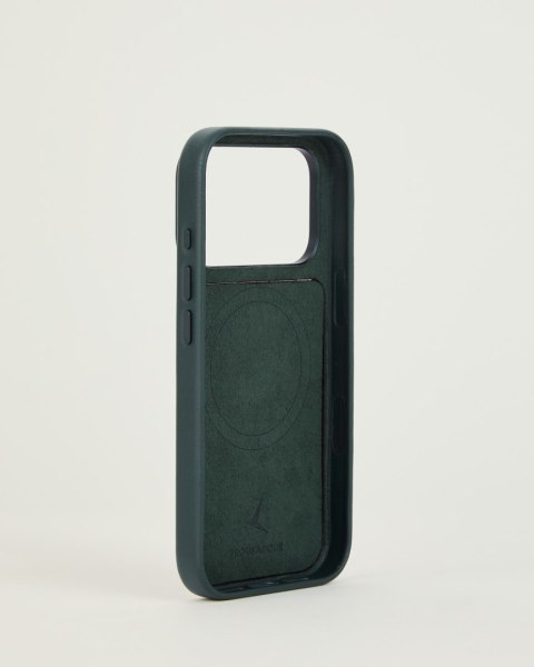 Troubadour Modular Leather Case - etui skórzane do iPhone 18 Pro / 17 Pro kompatybilne z MagSafe (obsidian green)