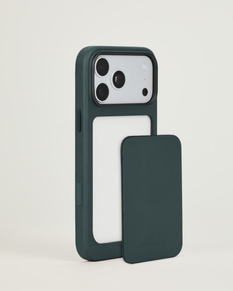 Troubadour Modular Leather Case - etui skórzane do iPhone 18 Pro Max / 17 Pro Max kompatybilne z MagSafe (obsidian green)