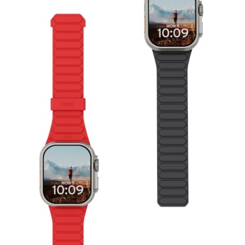 UAG Pathfinder - silikonowy dwustronny pasek magnetyczny do Apple Watch 44mm-49mm (Apple Watch 4-11, SE 1-3, Ultra 1-3) (ash/lav