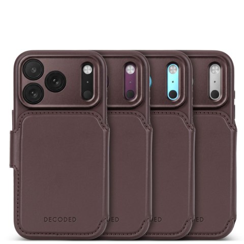 Decoded Leather Detachable Wallet - skórzane etui do iPhone 18 Pro / 17 Pro kompatybilne z MagSafe (chocolat brown)