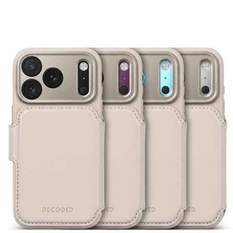 Decoded Leather Detachable Wallet - skórzane etui do iPhone 18 Pro / 17 Pro kompatybilne z MagSafe (taupe)