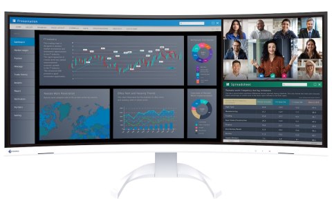 EIZO FlexScan EV3851X-WT - monitor 37,5", 3840 x 1600, UW4K/WQHD+, 24:10, ultrawide z zakrzywionym ekranem, karta sieciowa, 7 la