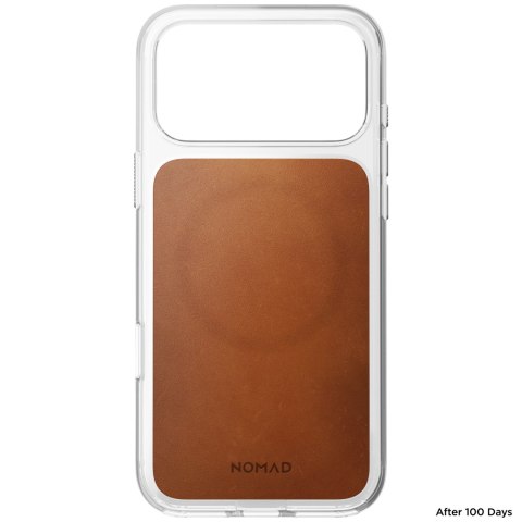 NOMAD Clear Leather Case - etui do iPhone 18 Pro Max / 17 Pro Max kompatybilne z MagSafe, skóra Horween (saddle)