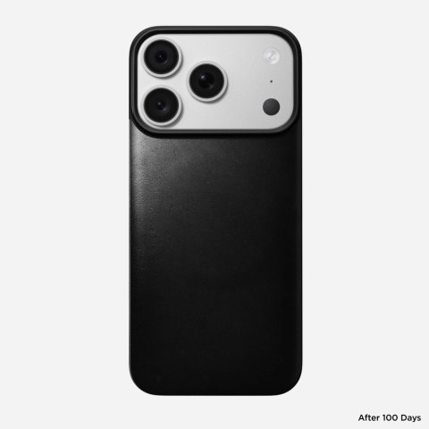 NOMAD Magnetic Leather Back - nakładka magnetyczna na iPhone 18 Pro / 17 Pro kompatybilna z MagSafe, skóra Horween (black)