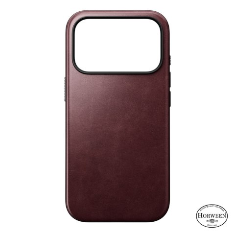 NOMAD Modern Leather Case - etui do iPhone 18 Pro / 17 Pro kompatybilne z MagSafe, skóra Horween (burgundy)