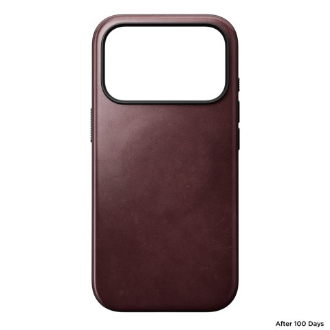 NOMAD Modern Leather Case - etui do iPhone 18 Pro / 17 Pro kompatybilne z MagSafe, skóra Horween (burgundy)