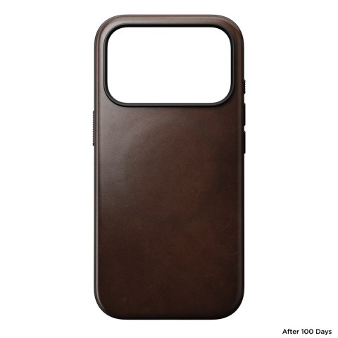 NOMAD Modern Leather Case - etui do iPhone 18 Pro / 17 Pro kompatybilne z MagSafe, skóra Horween (rustic brown)