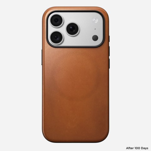 NOMAD Modern Leather Case - etui do iPhone 18 Pro / 17 Pro kompatybilne z MagSafe, skóra Horween (saddle)