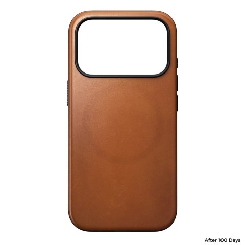 NOMAD Modern Leather Case - etui do iPhone 18 Pro / 17 Pro kompatybilne z MagSafe, skóra Horween (saddle)