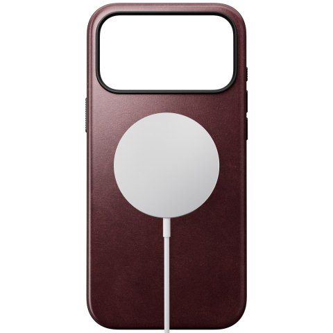 NOMAD Modern Leather Case - etui do iPhone 18 Pro Max / 17 Pro Max kompatybilne z MagSafe, skóra Horween (burgundy)