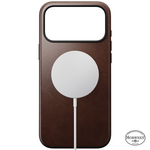 NOMAD Modern Leather Case - etui do iPhone 18 Pro Max / 17 Pro Max kompatybilne z MagSafe, skóra Horween (rustic brown)