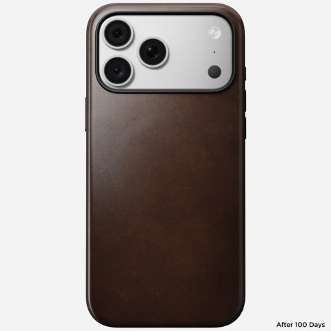 NOMAD Modern Leather Case - etui do iPhone 18 Pro Max / 17 Pro Max kompatybilne z MagSafe, skóra Horween (rustic brown)