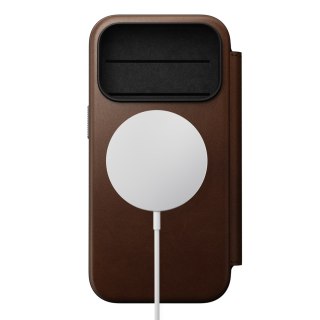 NOMAD Modern Leather Folio - etui do iPhone 18 Pro / 17 Pro kompatybilne z MagSafe, skóra Camino (brown)